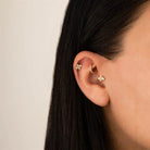 Dianora Piercing-14 Ayar Altın Işıl Yonca Tragus Piercing-Tragus Piercing-4-Milagron.com