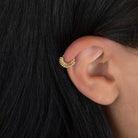 14 Ayar Altın Işın Motifli Minimal Halka Piercing