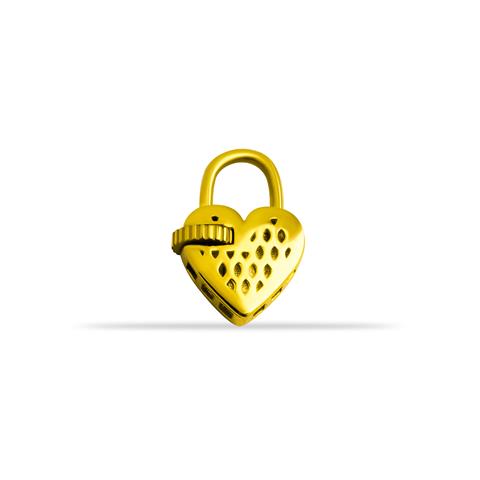 14 Ayar Altın Kalbin Kilidi Charm Kilidi Carabiner