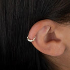 14 Ayar Altın Kalp Motifli Minimal Halka Piercing