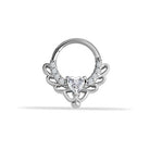 14 Ayar Altın Kalp Taşlı Minimal Halka Piercing