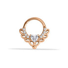 14 Ayar Altın Kalp Taşlı Minimal Halka Piercing