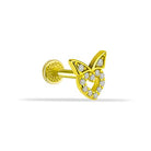 Dianora Piercing-14 Ayar Altın Kalp Tragus Piercing-Tragus Piercing-1-Milagron.com
