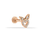 Dianora Piercing-14 Ayar Altın Kalp Tragus Piercing-Tragus Piercing-2-Milagron.com