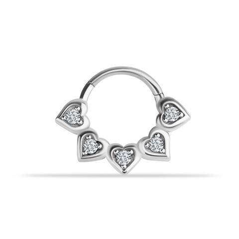 14 Ayar Altın Kalpli Minimal Halka Piercing