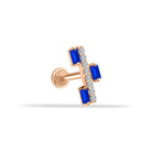 Dianora Piercing-14 Ayar Altın Lacivert Baget Taşlı Minimal Tragus Piercing-Tragus Piercing-2-Milagron.com