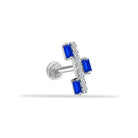 Dianora Piercing-14 Ayar Altın Lacivert Baget Taşlı Minimal Tragus Piercing-Tragus Piercing-3-Milagron.com