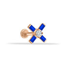 Dianora Piercing-14 Ayar Altın Lacivert Baget Taşlı Minimal Tragus Piercing-Tragus Piercing-9-Milagron.com