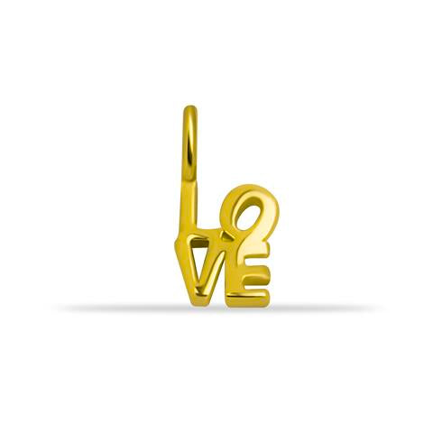 14 Ayar Altın Love Motifli Minimal Charm