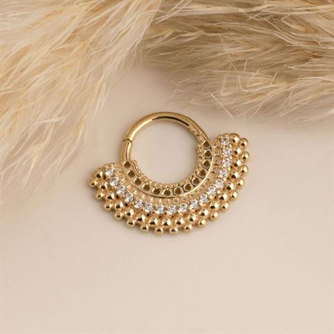 14 Ayar Altın Majestic Minimal Halka Piercing