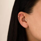 Dianora Piercing-14 Ayar Altın Markis Taşlı Helix Kıkırdak Piercing-Helix Piercing-4-Milagron.com