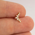 Dianora Piercing-14 Ayar Altın Markis Taşlı Helix Kıkırdak Piercing-Helix Piercing-5-Milagron.com