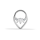 14 Ayar Altın Markis Taşlı Köşeli Minimal Halka Piercing