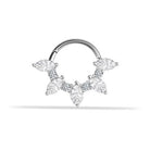 14 Ayar Altın Markis Taşlı Minimal Halka Piercing