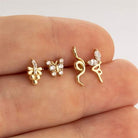 Dianora Piercing-14 Ayar Altın Markis Taşlı Peri Helix Kıkırdak Piercing-Helix Piercing-10-Milagron.com