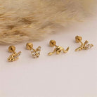 Dianora Piercing-14 Ayar Altın Markis Taşlı Peri Helix Kıkırdak Piercing-Helix Piercing-6-Milagron.com