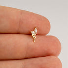 Dianora Piercing-14 Ayar Altın Markis Taşlı Peri Tragus Piercing-Tragus Piercing-5-Milagron.com