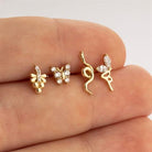 Dianora Piercing-14 Ayar Altın Markis Taşlı Peri Tragus Piercing-Tragus Piercing-6-Milagron.com