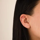 Dianora Piercing-14 Ayar Altın Markis Taşlı Tragus Piercing-Tragus Piercing-4-Milagron.com