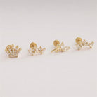 Dianora Piercing-14 Ayar Altın Markis Taşlı Tragus Piercing-Tragus Piercing-9-Milagron.com