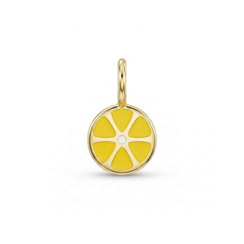 14 Ayar Altın Mineli Limon Minimal Charm