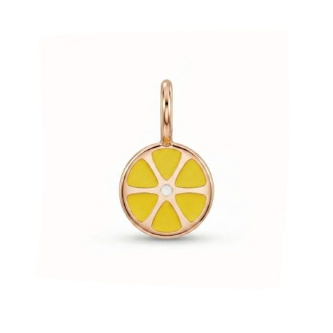 14 Ayar Altın Mineli Limon Minimal Charm