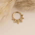 14 Ayar Altın Örümcek Ağı Motifli Minimal Halka Piercing