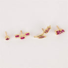 Dianora Piercing-14 Ayar Altın Pembe Baget Taşlı Minimal Tragus Piercing-Tragus Piercing-7-Milagron.com