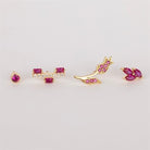 Dianora Piercing-14 Ayar Altın Pembe Markis Taşlı Minimal Tragus Piercing-Tragus Piercing-6-Milagron.com