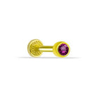 Dianora Piercing-14 Ayar Altın Pembe Tektaşlı Minimal Tragus Piercing-Tragus Piercing-1-Milagron.com