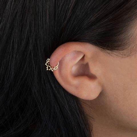 14 Ayar Altın Sarmaşık Minimal Halka Piercing
