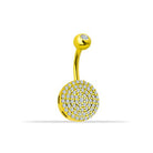 14 Ayar Altın Sıra Taşlı Daire Göbek Piercing