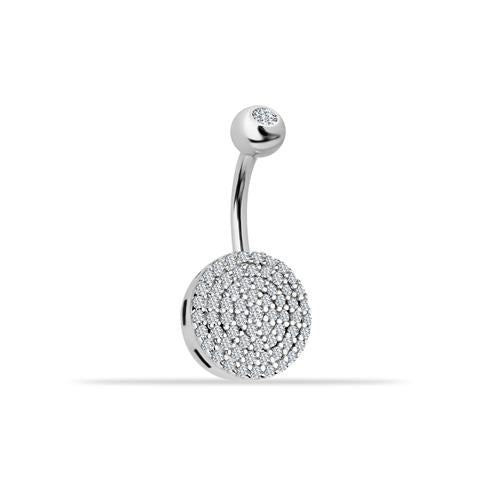 14 Ayar Altın Sıra Taşlı Daire Göbek Piercing