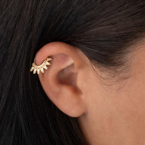 14 Ayar Altın Solaris Minimal Halka Piercing