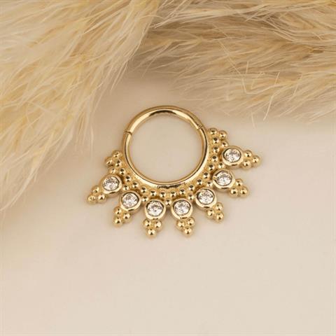 14 Ayar Altın Solaris Minimal Halka Piercing