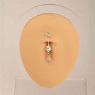 14 Ayar Altın Taşlı Arı Sallantılı Göbek Piercing