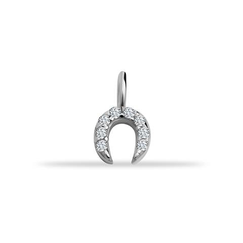 14 Ayar Altın Taşlı At Nalı Motifli Minimal Charm