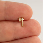 Dianora Piercing-14 Ayar Altın Taşlı Balta Helix Kıkırdak Piercing-Helix Piercing-5-Milagron.com