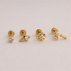 Dianora Piercing-14 Ayar Altın Taşlı Balta Helix Kıkırdak Piercing-Helix Piercing-7-Milagron.com