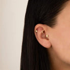 Dianora Piercing-14 Ayar Altın Taşlı Çiçek Minimal Helix/Kıkırdak Piercing-Helix Piercing-4-Milagron.com
