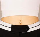 14 Ayar Altın Taşlı Daire Motifli Göbek Piercing - 2
