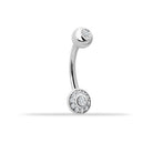 14 Ayar Altın Taşlı Daire Motifli Göbek Piercing