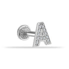Dianora Piercing-14 Ayar Altın Taşlı Düz A Harfi Tragus Piercing-Tragus Piercing-3-Milagron.com