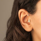 Dianora Piercing-14 Ayar Altın Taşlı Düz A Harfi Tragus Piercing-Tragus Piercing-4-Milagron.com