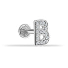 Dianora Piercing-14 Ayar Altın Taşlı Düz B Harfi Tragus Piercing-Tragus Piercing-3-Milagron.com