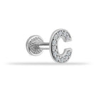 Dianora Piercing-14 Ayar Altın Taşlı Düz C Harfi Tragus Piercing-Tragus Piercing-3-Milagron.com