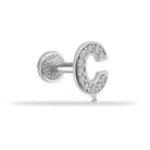 14 Ayar Altın Taşlı Düz Ç Harfi Tragus Piercing - 3