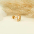 Dianora Piercing-14 Ayar Altın Taşlı Düz D Harfi Tragus Piercing-Tragus Piercing-5-Milagron.com
