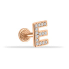 Dianora Piercing-14 Ayar Altın Taşlı Düz E Harfi Tragus Piercing-Tragus Piercing-2-Milagron.com
