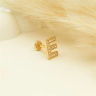 Dianora Piercing-14 Ayar Altın Taşlı Düz E Harfi Tragus Piercing-Tragus Piercing-5-Milagron.com